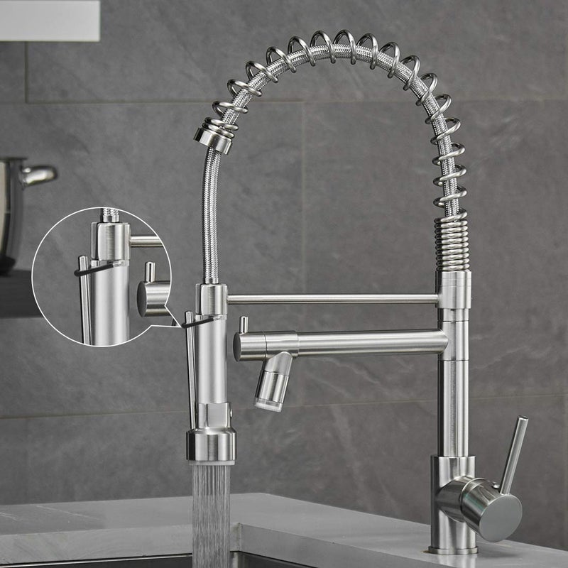 AIMADI Commercial Pull Down Kitchen Faucet Sprayer with LED Light,Single Handle Stainless Steel Kitchen Sink Faucets with Pull Down Sprayer,Suitable for Farmhouse Camper Laundry Rv Bar - Image 3